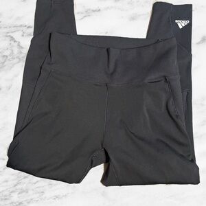 adidas Girls Black High-Waist Performance Leggings